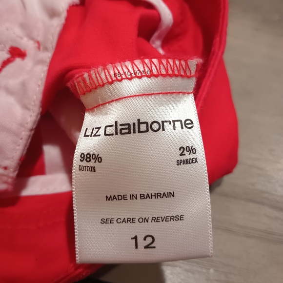 Liz Claiborne Red Chino Cropped Pants Size 12 - Picture 11 of 11